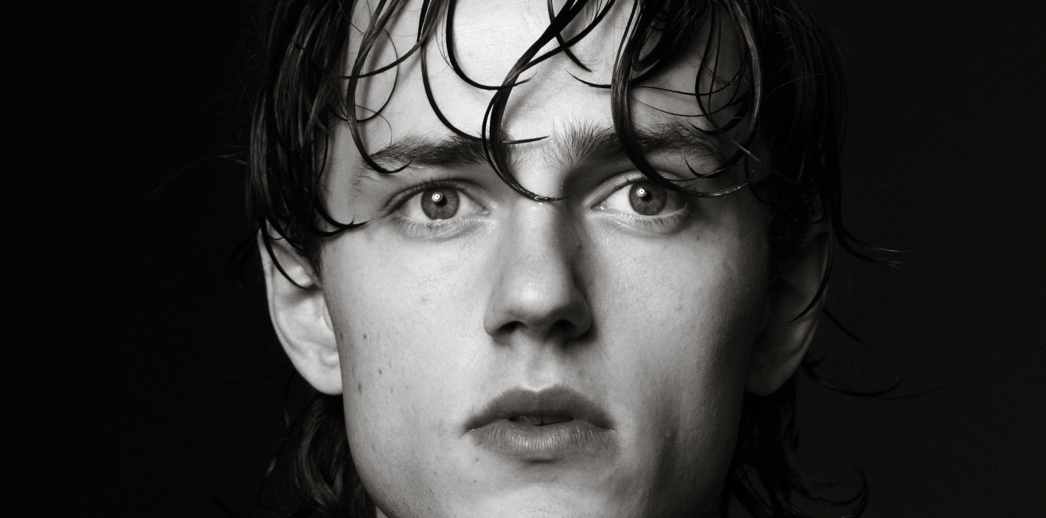 Black and white portrait by photographer in Poland